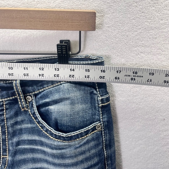 BKE Buckle Tyler Straight Leg Jeans Mens 32R Blue Denim Stretch Stitches 1936 - Picture 5 of 10